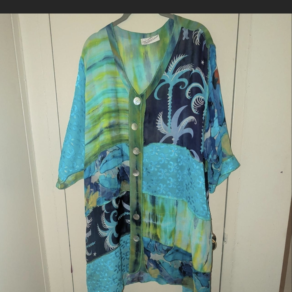 Colorful Button-Down Kaftan - image 1